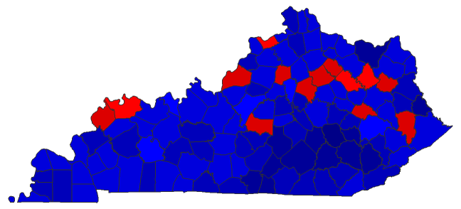 2015 Gubernatorial General Election - Kentucky Election County Map