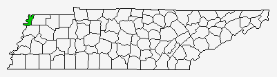 Tennessee County Map Highlighting Lake County