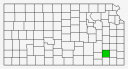 Kansas County Map Highlighting Wilson County