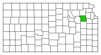 Kansas County Map Highlighting Shawnee County